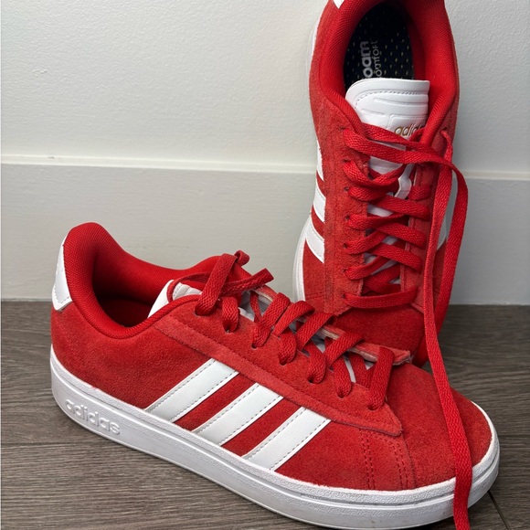 adidas Shoes - Adidas Scarlet and White Classic Sneakers